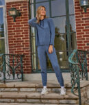 The Coziest Cashmere Blend Jogger - Steel & Midnight