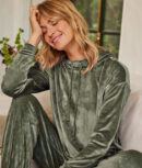 The Plush Velour Hoodie - Olive