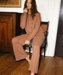 The Luxe Cashmere Blend Sweater Pant - Praline