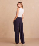 The Classic Pleat Straight Leg Trouser Pant - Midnight