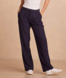 The Classic Pleat Straight Leg Trouser Pant - Midnight