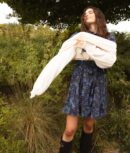 The Countryside Poplin Tiered Shirtdress - Rustic Floral in Midnight