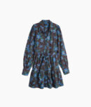 The Countryside Poplin Tiered Shirtdress - Rustic Floral in Midnight