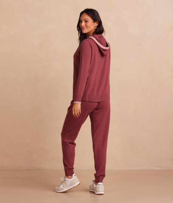 The Coziest Cashmere Blend Jogger - Rosewood & Shell - Image 3