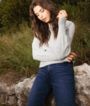The Coziest Cashmere Blend Bishop-Sleeve Sweater - Wolf
