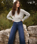 The Coziest Cashmere Blend Bishop-Sleeve Sweater - Wolf