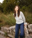 The Coziest Cashmere Blend Bishop-Sleeve Sweater - Wolf