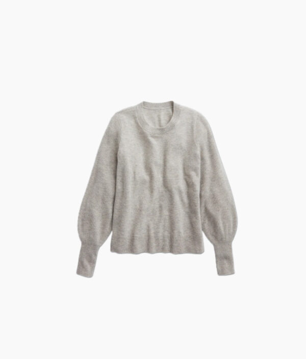 The Coziest Cashmere Blend Bishop-Sleeve Sweater - Wolf - Image 5