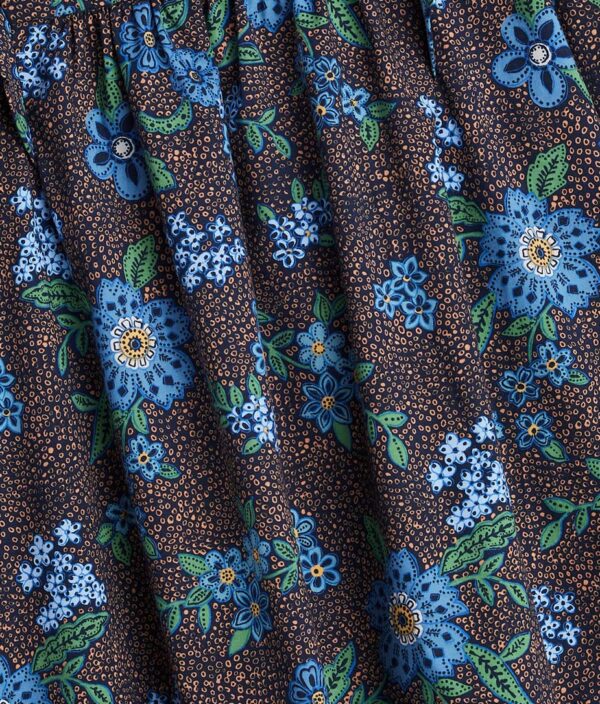 The Countryside Poplin Ruffle Blouse - Rustic Floral in Midnight - Image 3