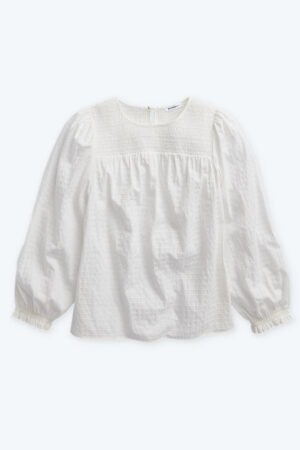The Perfect Smocked Cotton Top - White Sand