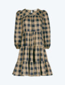 The Tiered Mini Dress - Buffalo Check in Midnight & Toffee