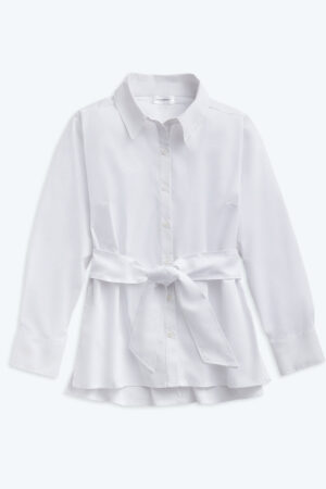 The Perfect Tie-Waist Girlfriend Shirt - White Sand