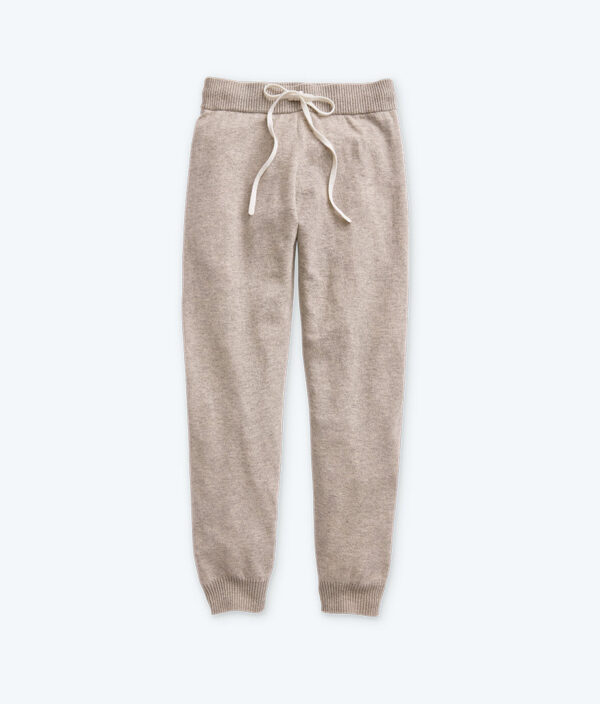 The Coziest Cashmere Blend Jogger - Toffee & White Sand - Image 6