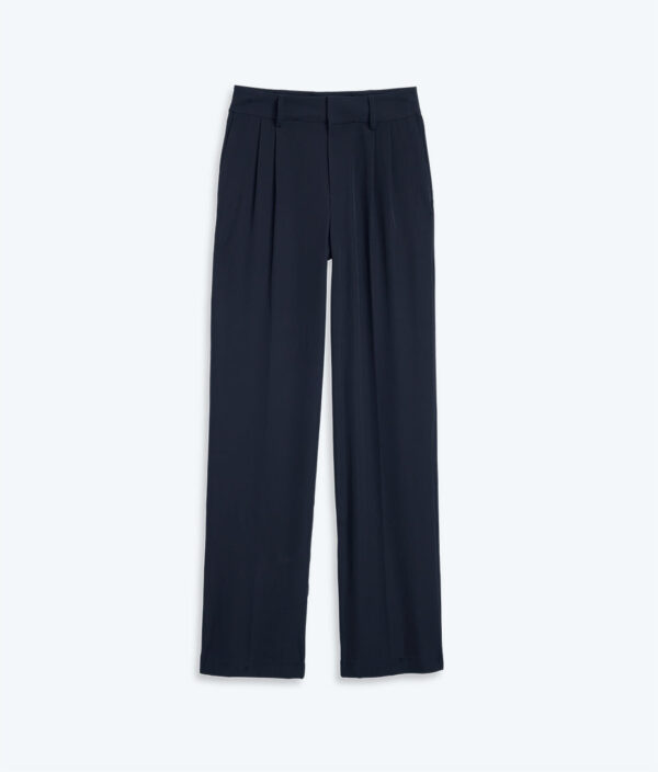 The Classic Pleat Straight Leg Trouser Pant - Midnight - Image 5