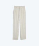 The Classic Pleat Straight Leg Trouser Pant - White Sand