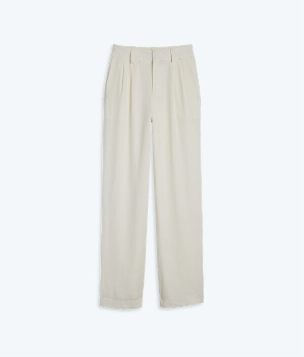 The Classic Pleat Straight Leg Trouser Pant - White Sand - Image 3
