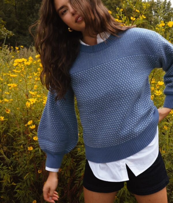 The Luxe Cashmere Blend Mix Stitch Sweater - Admiral & Dune - Image 4