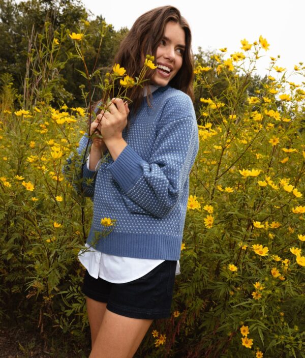 The Luxe Cashmere Blend Mix Stitch Sweater - Admiral & Dune - Image 5