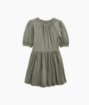The Luxe Pima Puff-Sleeve Mini Dress - Agave