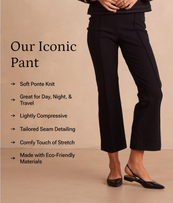 The Icon Ponte Pintuck Trouser Pant - White Sand - Image 6