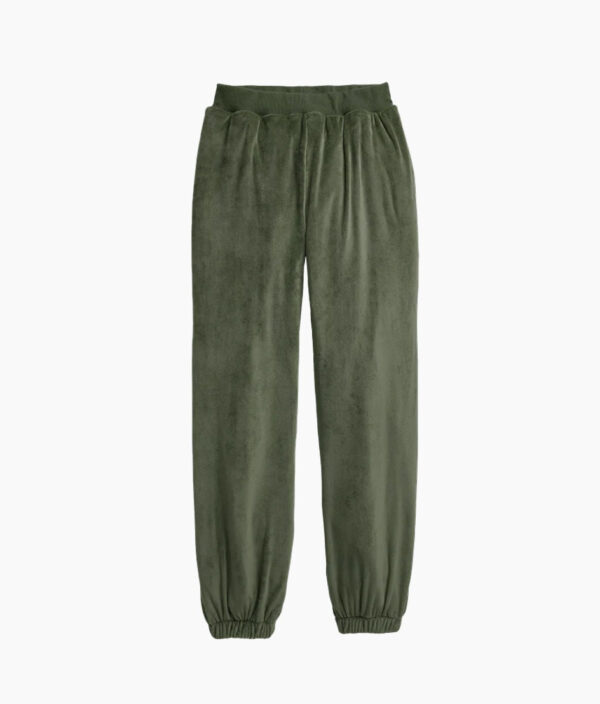 The Plush Velour Jogger - Olive - Image 5