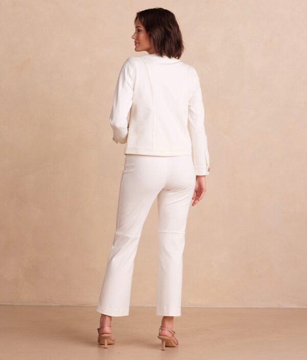 The Icon Ponte Pintuck Trouser Pant - White Sand - Image 3