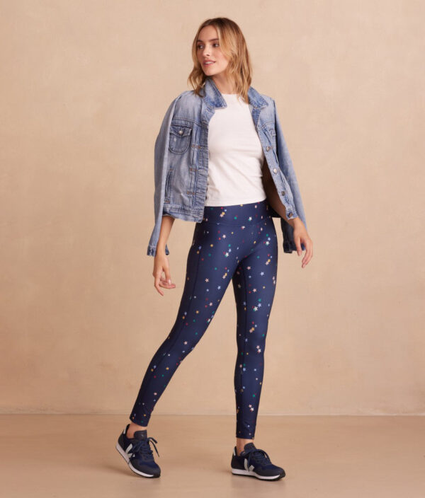 The Do-It-All High Rise 7/8 Leggings - Small Scatter Stars in Deep Sea - Image 5