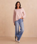 The Softest French Terry Boatneck Pullover - Petal