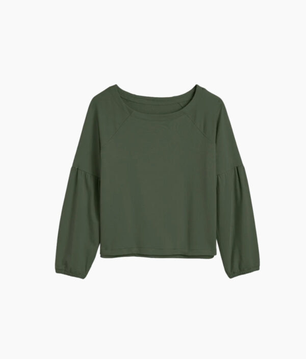 The Softest French Terry Boatneck Pullover - Olive - Image 5