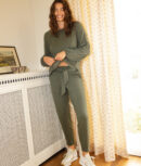 The Softest French Terry Tie-Waist Pant - Olive