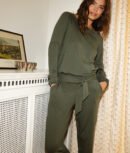 The Softest French Terry Tie-Waist Pant - Olive