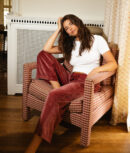 The Plush Velour Lounge Pant - Rosewood