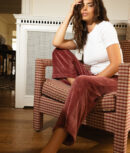 The Plush Velour Lounge Pant - Rosewood