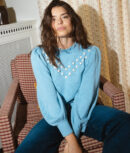 The Year-Round Balloon Sleeve Pompom Sweater - Glacier