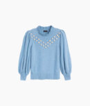 The Year-Round Balloon Sleeve Pompom Sweater - Glacier