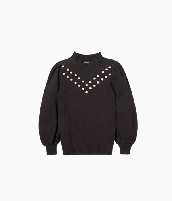 The Year-Round Balloon Sleeve Pompom Sweater - Sea Urchin - Image 5